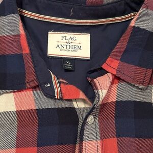 Flag & Anthem Navy and Red Plaid Casual Shirt